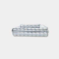 Mulberry Threads Bed Linen Mulberry Threads Sky Gingham Bamboo Sheet Set