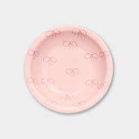 norsu Studio Bow Bowl small pink ceramic bowl with deep pink bow pattern and glossy finish