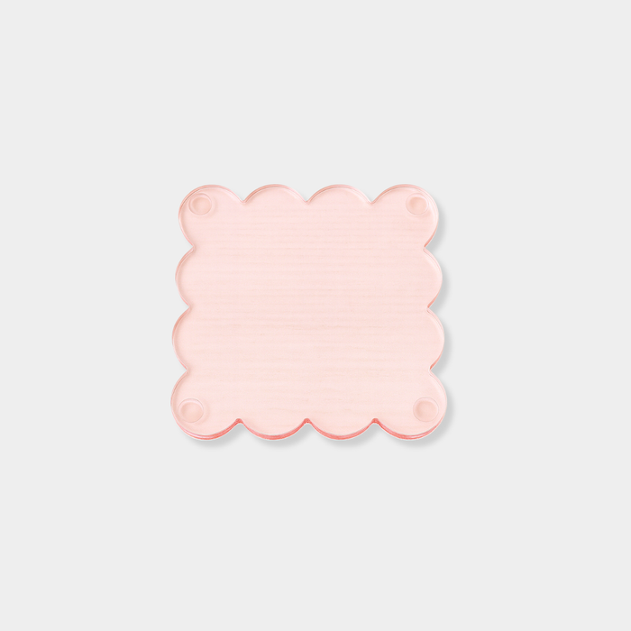 norsu Studio Perspex scallop coasters in translucent ochre blush set of 4