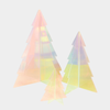 norsu Studio Perspex iridescent standing Christmas trees set of 3 modern festive decor