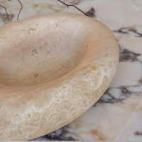 CoTheory Eclipse Sculpted Bowl - Beige Travertine