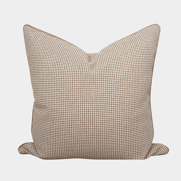 norsu STUDIO Forma Collection Eden cushion in honey houndstooth | Norsu Interiors