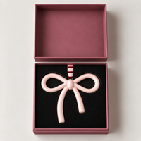 norsu STUDIO Christmas Ceramic Bow Ornament, Blush