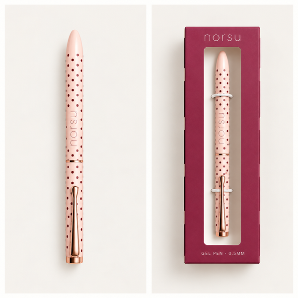 norsu STUDIO, Polka Dot Gel Pen – Blush & Rose Gold
