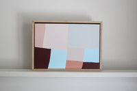 Oak framed Tracey Mock Original Artwork - Paddock Burgundy - 26 x 36cm