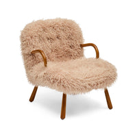 Frankie faux fur armchair, front angle