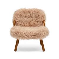 Frankie faux fur armchair, front view