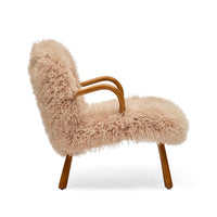 Frankie faux fur armchair, side view
