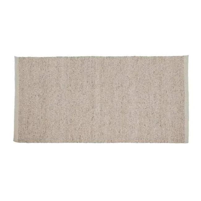 GlobeWest Tepih Maren Rug in stone color, hand woven 100% wool indoor rug with textured design.