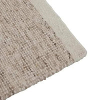GlobeWest Tepih Maren rug in stone color, hand woven 100% wool with textured design, indoor use.