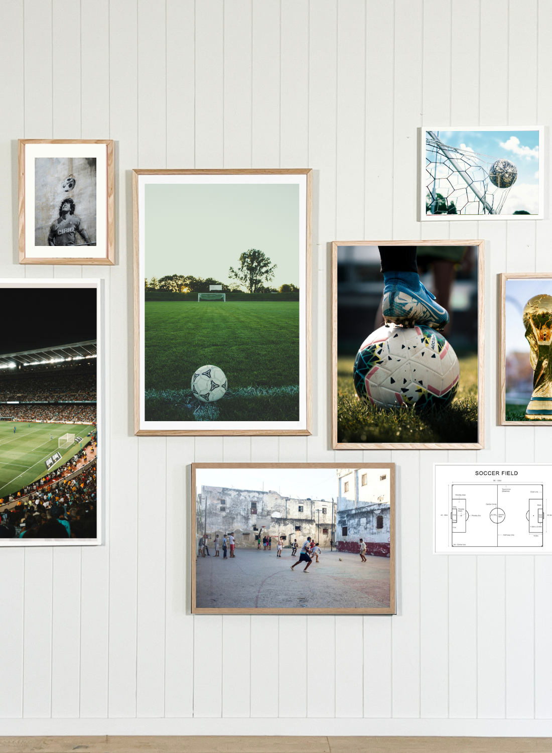 Soccer gallery wall featuring The Beautiful Game print | Norsu Interiors