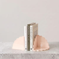 norsu STUDIO Acrylic Scalloped Bookends, Set of Two, Pale Blush | Norsu Interiors