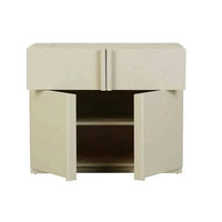 GlobeWest Kin 1 Drawer 2 Door Buffet in shell color with ash veneer and soft-close hinges, featuring adjustable internal shelf and spacious storage.