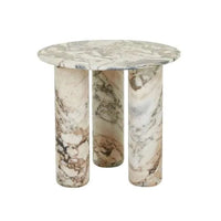 Globe West Side Tables Globe West Atlas Orbit Side Table - Natural Ocean Marble