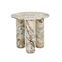 Globe West Side Tables Globe West Atlas Orbit Side Table - Natural Ocean Marble