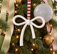 norsu STUDIO Christmas Ceramic Bow Ornament, Cloud