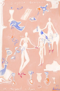 Gracious Wisdom limited edition fine art print by Bonnie Gray, pale figures on a warm blush ground