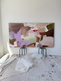 Alisha Falconer abstract fine art canvas print with botanical textures and earthy tones