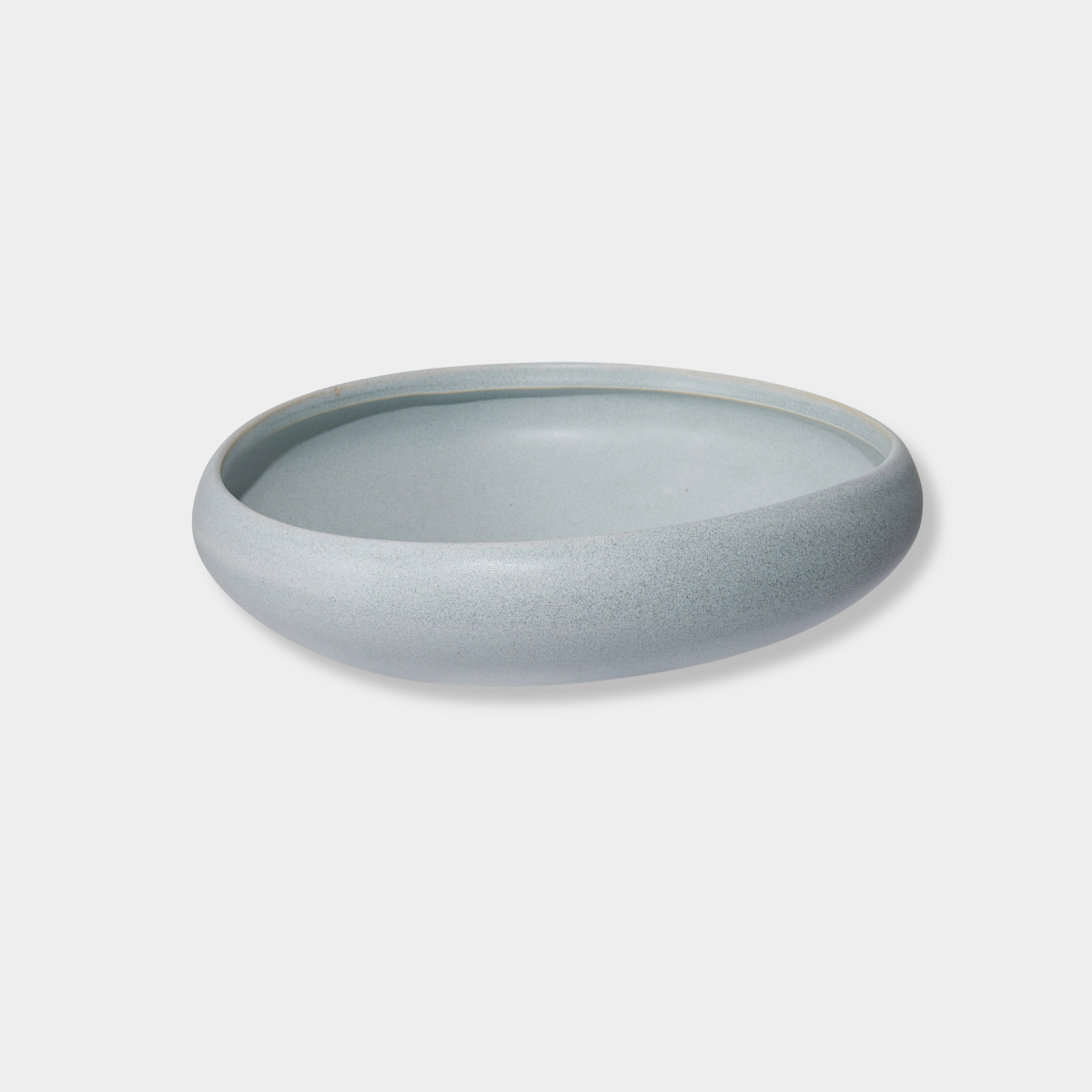 Oslo Matte soft blue ceramic shallow bowl, 28x27x7.5cm, dishwasher safe