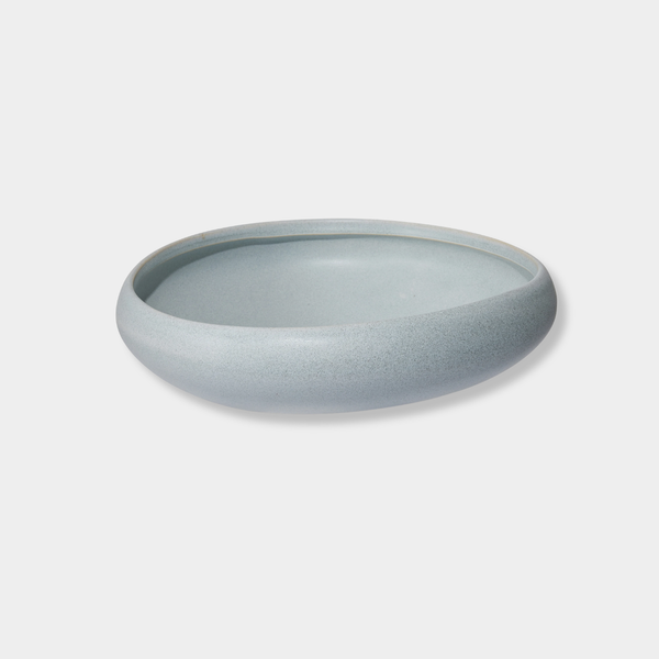 Oslo Matte soft blue ceramic shallow bowl, 28x27x7.5cm, dishwasher safe