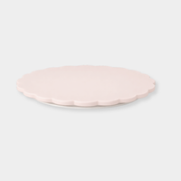 Spin Me Round blush scalloped acrylic lazy susan with smooth rotating base in two sizes