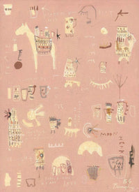 Limited edition fine art print by Bonnie Gray with abstract shapes and warm dusty pink tones on textured cotton paper