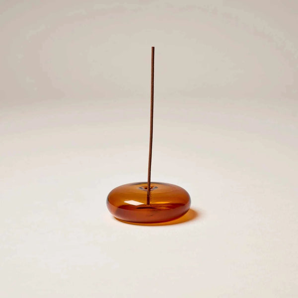 Gentle Habits Candles Gentle Habits, Glass Vessel Incense Holder - Amber