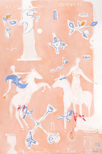Honoured Presence limited edition fine art print by Bonnie Gray, pale figures on a warm blush ground
