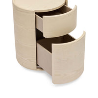 Rivo Round Bedside White Ash