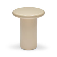 Fleur Side Table Beige Gloss front view