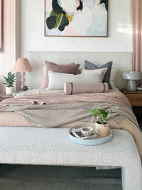 Baya Blankets & Throws Baya Cromwell Throw Blanket - Blush