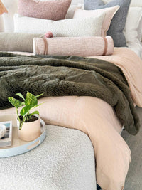 Baya Blankets & Throws Pelage Faux Fur Throw - Olive
