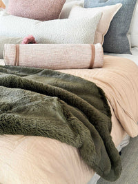 Baya Blankets & Throws Pelage Faux Fur Throw - Olive