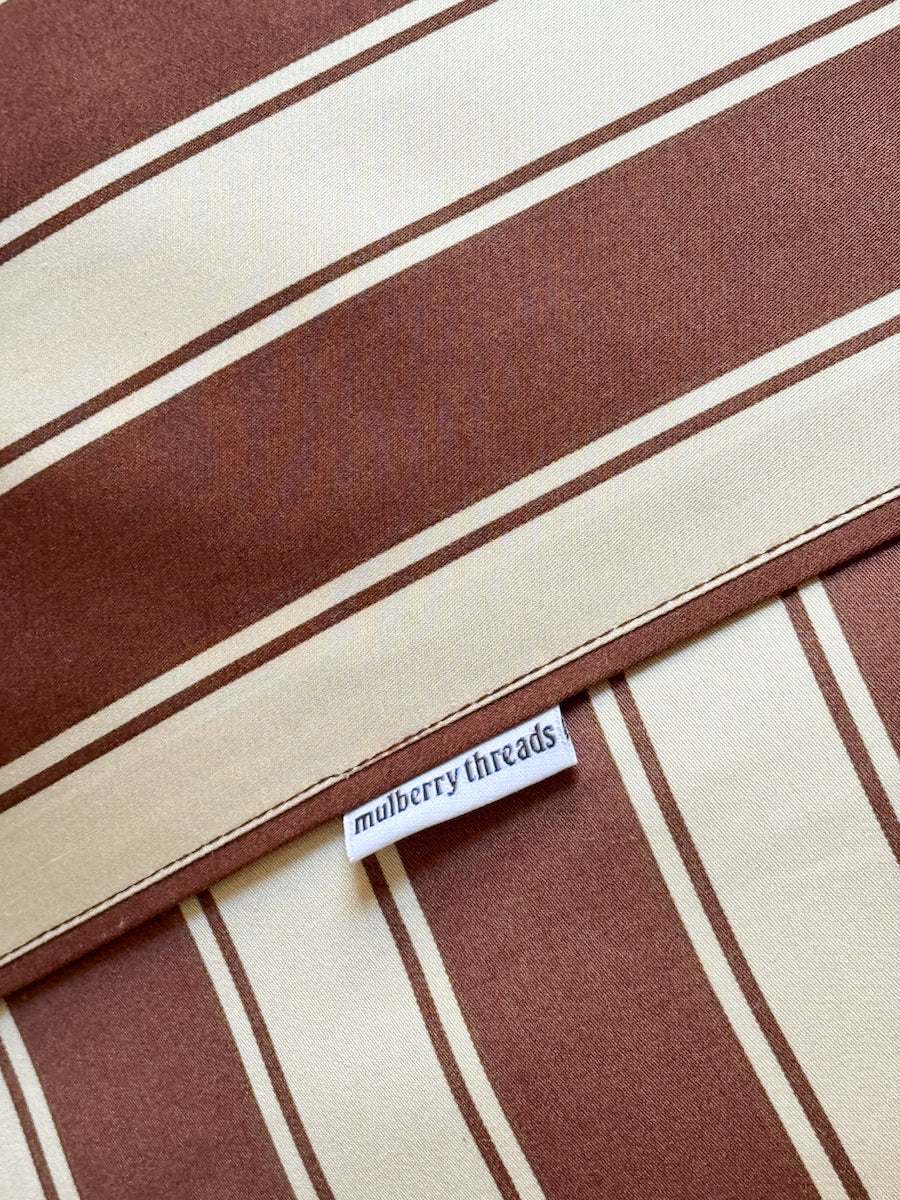 Mulberry Threads Bed Linen Mulberry Threads Cinnamon Stripe Bamboo Sheet Set