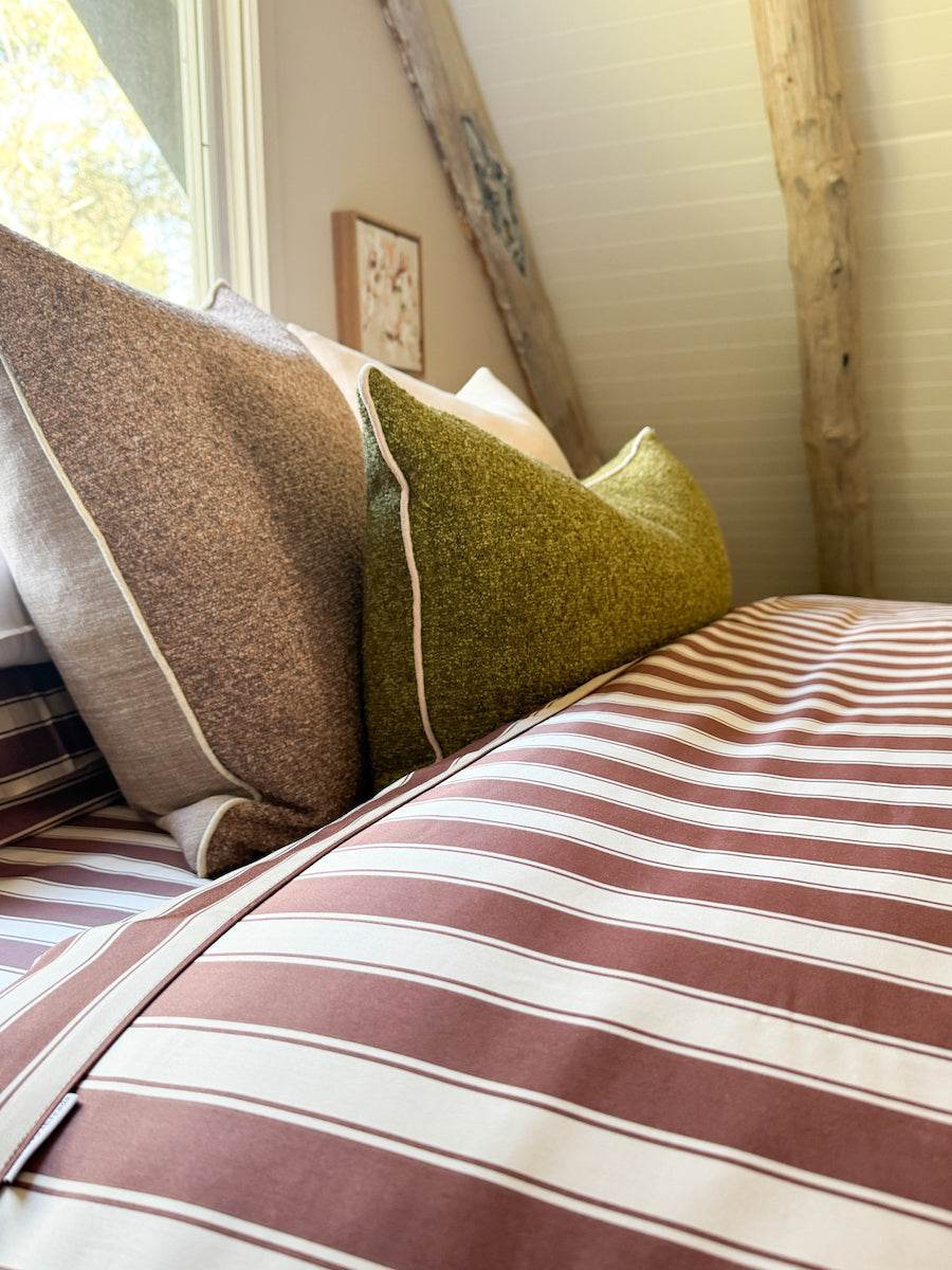 Mulberry Threads Bed Linen Mulberry Threads Cinnamon Stripe Bamboo Sheet Set