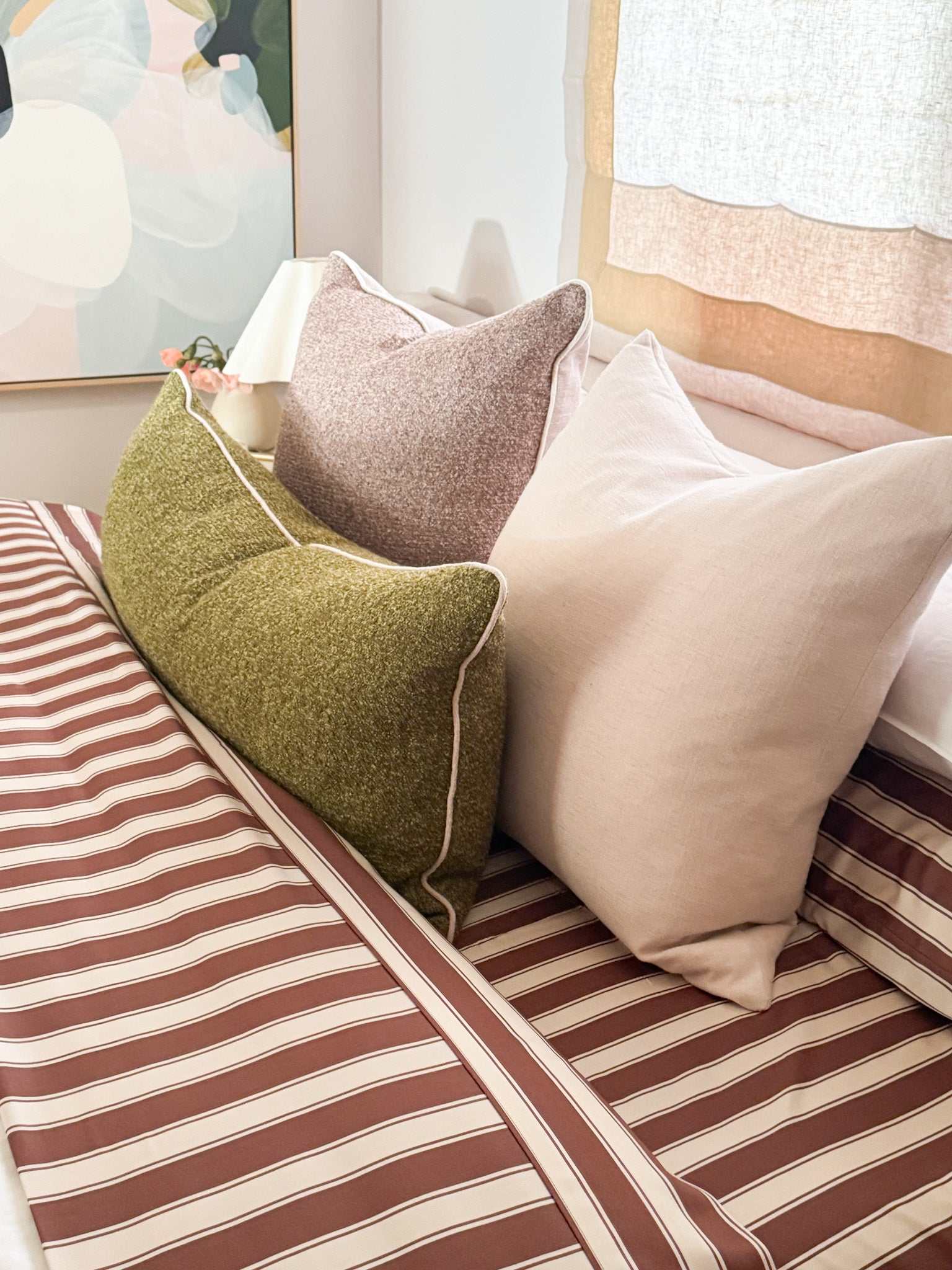 Mulberry Threads Bed Linen Mulberry Threads Cinnamon Stripe Bamboo Sheet Set