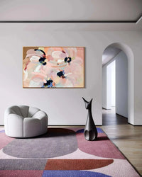 Prudence Demarchi fine art canvas print Day Dream abstract floral painting in modern minimalist living room