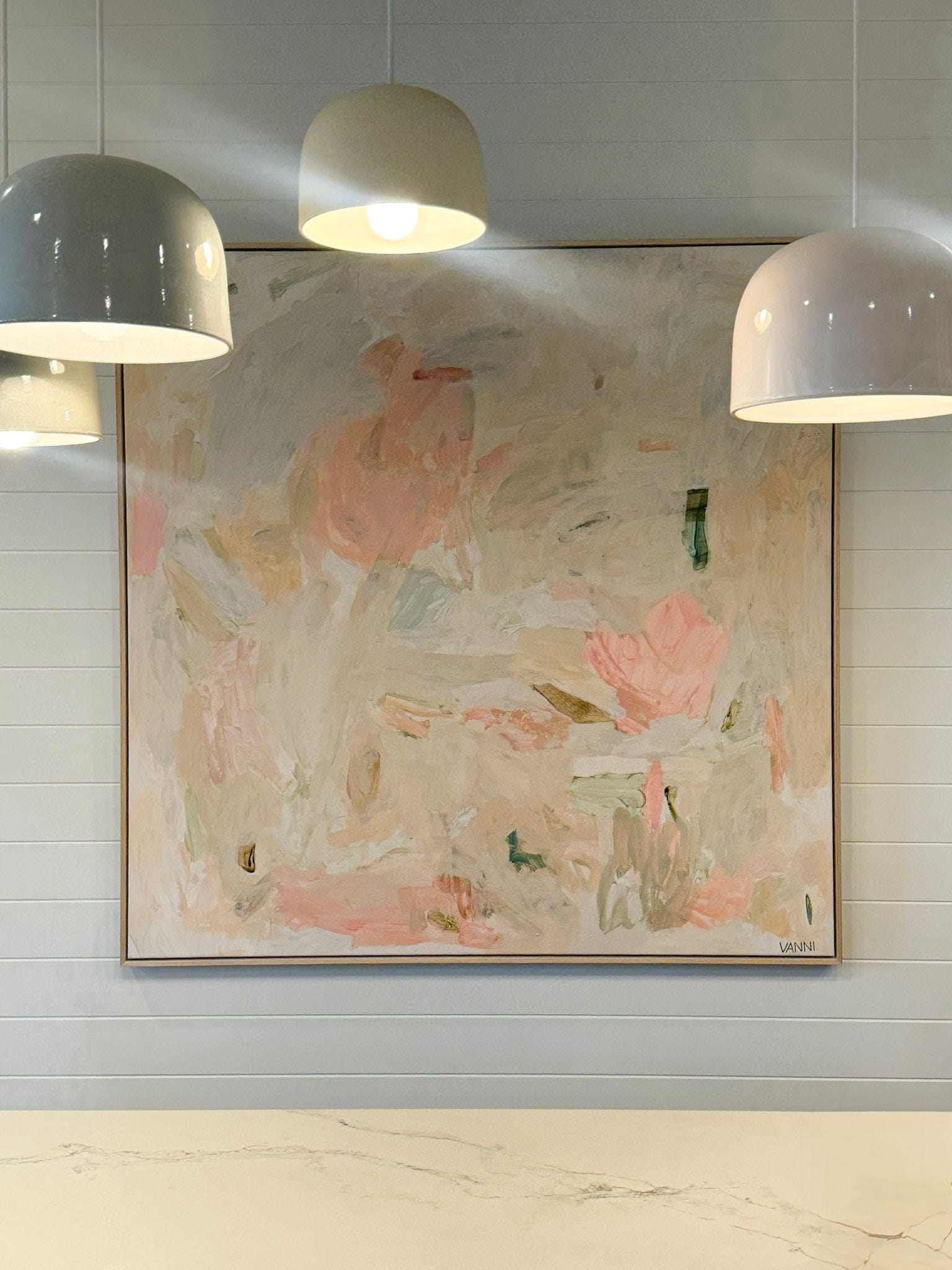 Vanni Art Prints Oak framed Vanni Limited Edition Fine Art Canvas Print - Gentle Unfolding - 120x120cm - store pick up only