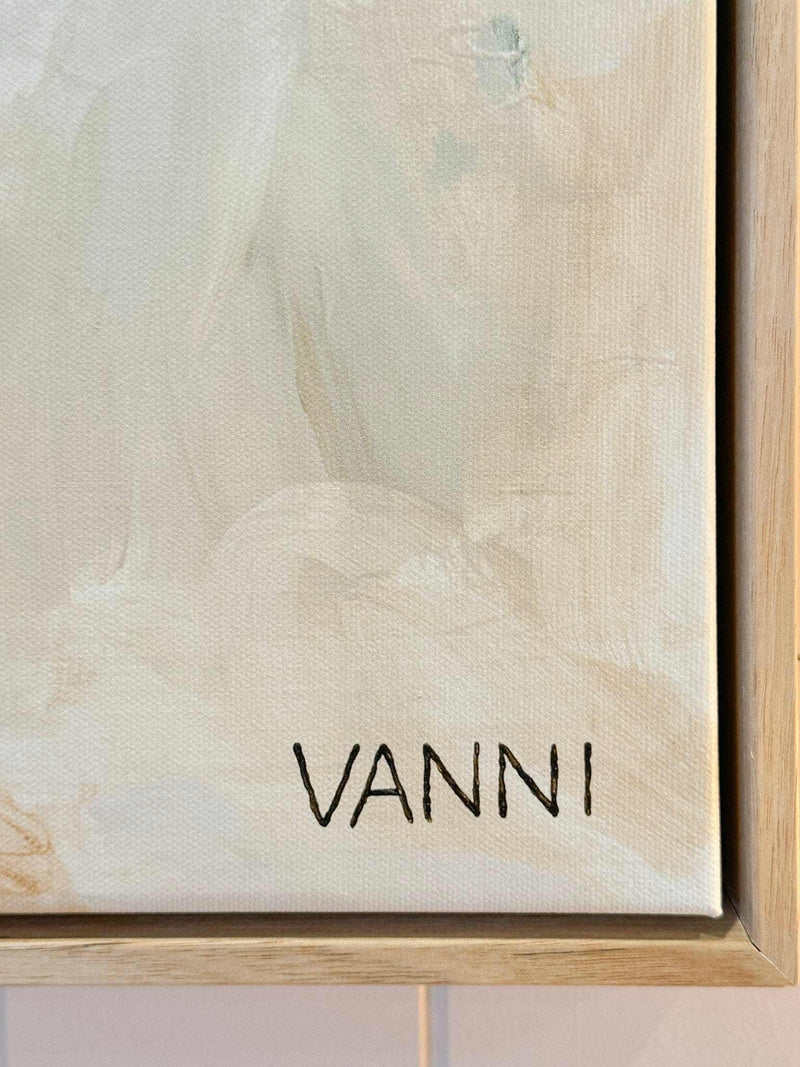 Oak framed Vanni limited edition fine art canvas print Breathing in the New 90x108cm with floating wood frame
