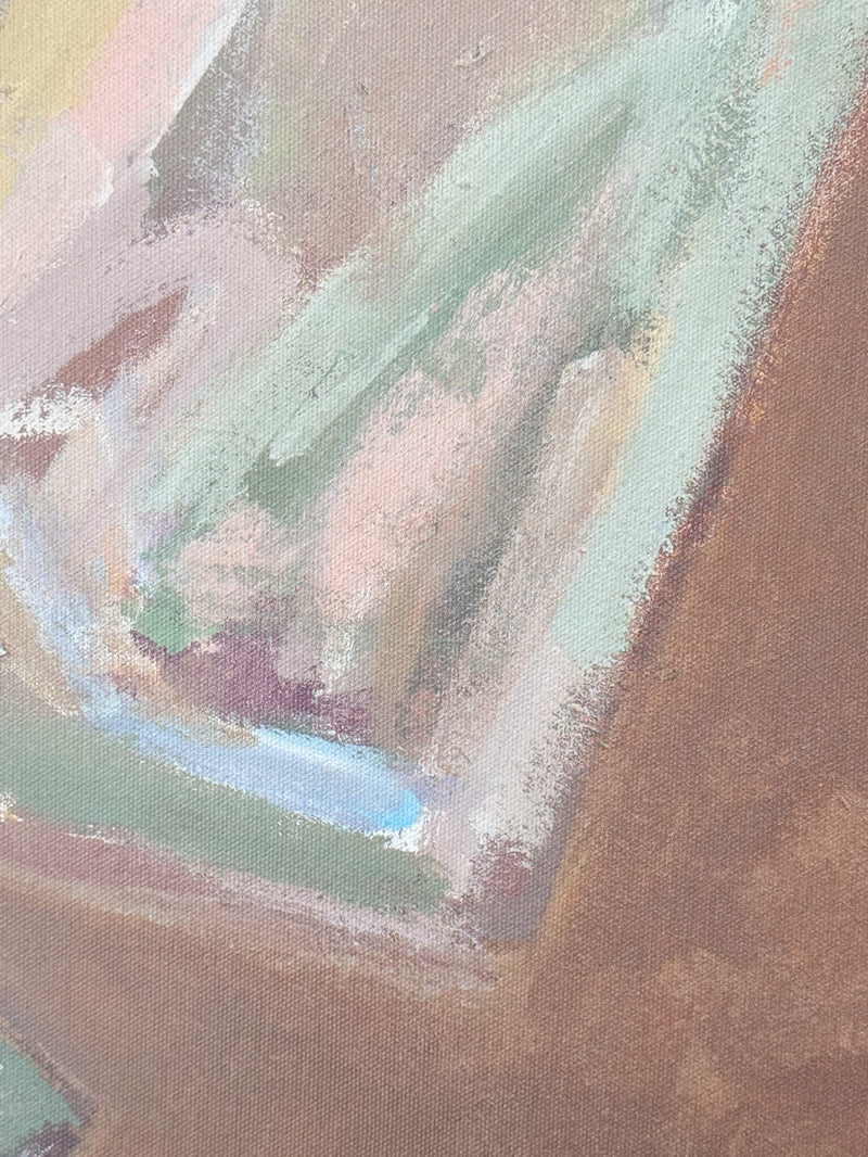 Oak framed Marcia Priestley Chaps Rosata limited edition canvas print 59x84cm