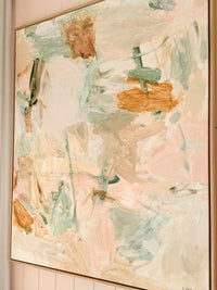 Oak framed Vanni Limited Edition abstract fine art canvas print with floating oak frame, 90x108cm.