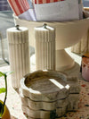 Lorne Salt + Pepper Mill made of solid marble with sleek, modern design, sold individually for luxurious kitchen use.