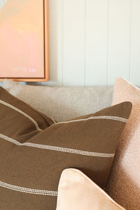 Baya Juno Cushion in thyme green with fine woven jacquard pattern, 55x55cm cotton cushion