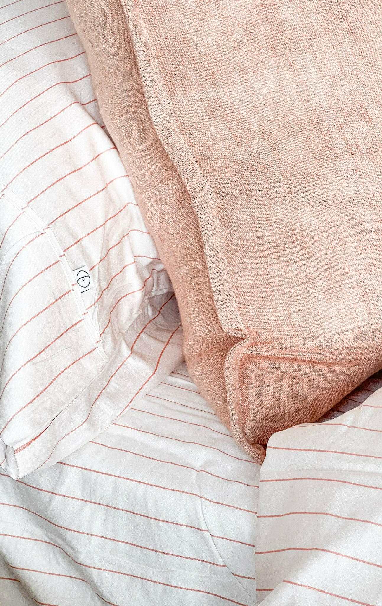 Mulberry Threads Bed Linen Mulberry Threads Bamboo Pillowslip, Rust Stripe