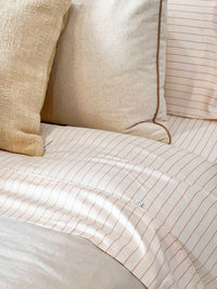 Mulberry Threads Bed Linen Mulberry Threads Bamboo Pillowslip, Rust Stripe