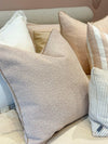 norsuHOME Cushions norsuHOME Cushion - Blush Boucle with Blush Leather piping, Various Sizes