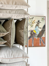 Oak Framed Marcia Priestley 'The Rider + Saffron' canvas print - 42x59.4cm - store pick up only