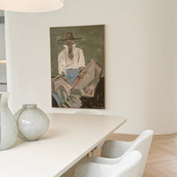Oak Framed Marcia Priestley 'Chaps III' canvas print - 100x141.4cm - store pick up only