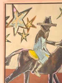 Oak Framed Marcia Priestley 'The Rider + Saffron' canvas print - 42x59.4cm - store pick up only