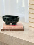 CoTheory Marble Footed Oval Tray - Verdi Alpi